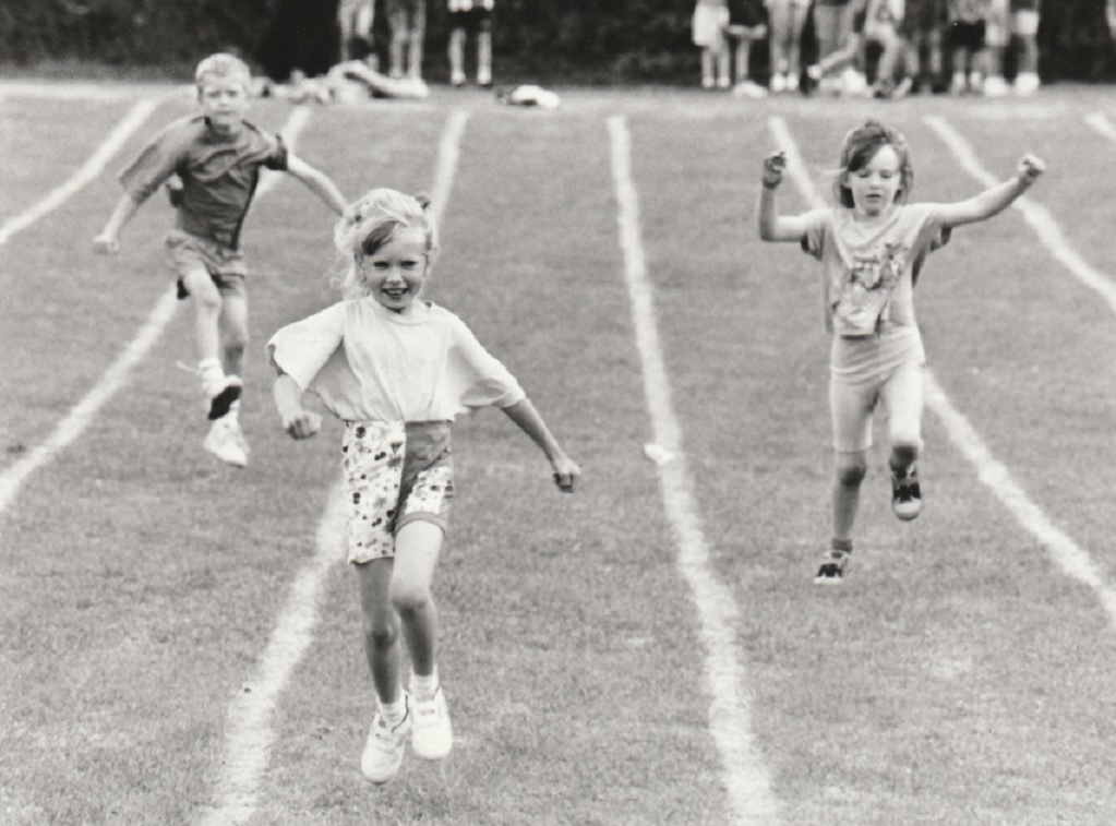 The skipping race at St Pius X School sports day in 1995