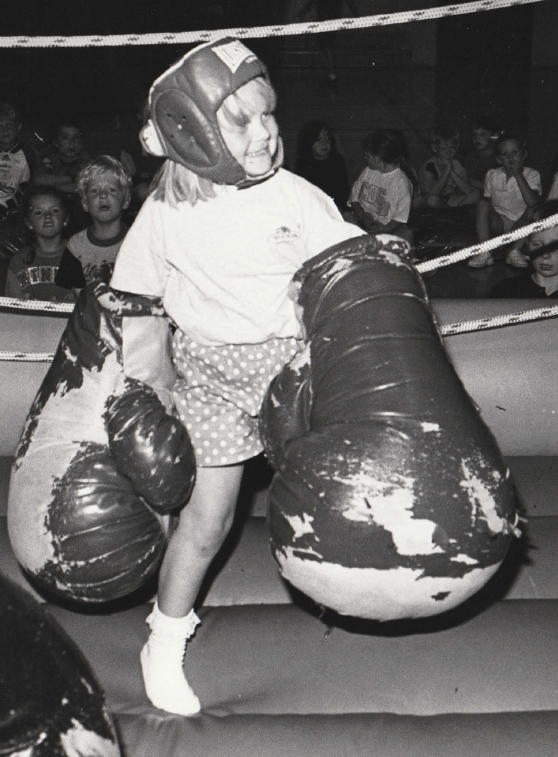 BOXER: Bouncy boxing fun at the leisure centre’s indoor playscheme in 1994