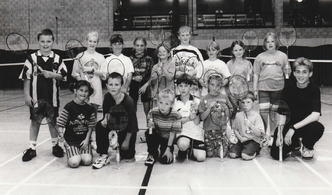 BADMINTON: Youngsters at one of the Barrow Park Leisure Centre’s short badminton course sessions in 1995