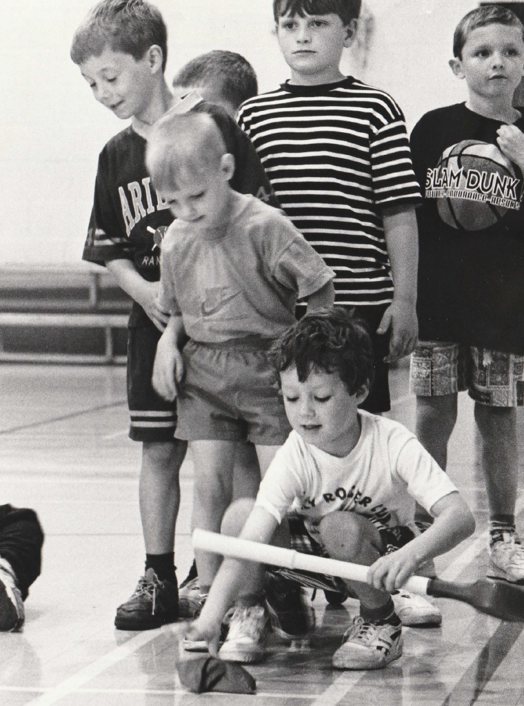 KIDS: Youngsters queue up to join in the fun at the leisure centre’s indoor playscheme in 1994
