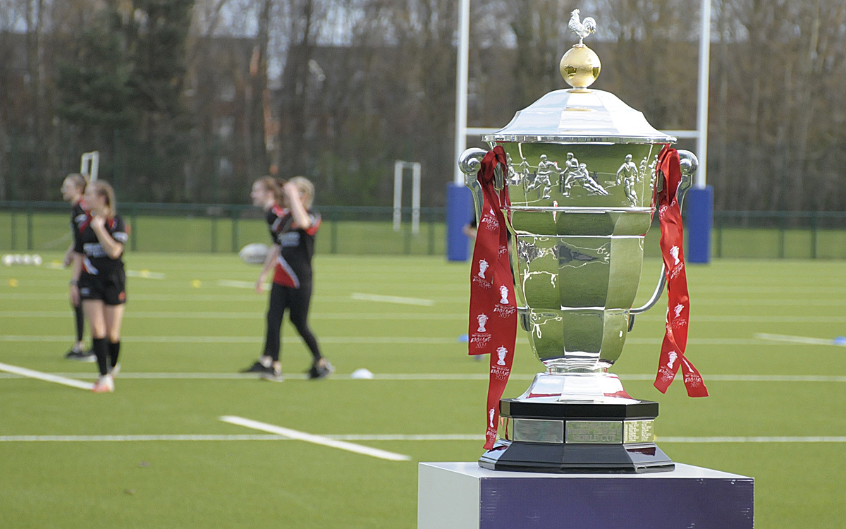 The Rugby League World Cup trophy. Picture by Mike Boden
