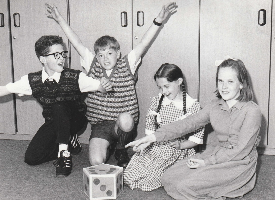 HANDS UP: Black Combe School performed The Seven Sided Dice in 1995