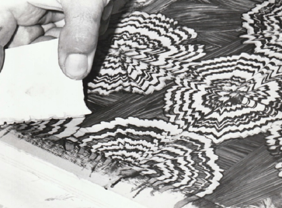 PATTERN: Intricate work at a specialist course in Victorian decorative paint techniques at Barrow College of Further Education in 1989