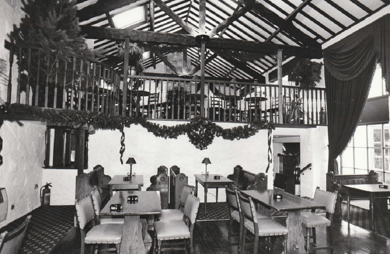 LOUNGE: Part of the function room with the upper floor lounge at The Coot on the Tarn in 1996