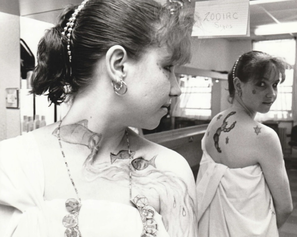 BUSINESS: Kirsty Chambers at a hairdressing and beauty competition at the John Whinnerah Institute in 1994