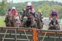 The Banks-Lyon jewellers Lady Riders Handicap Hurdle Race at Cartmel.  Super horse Beeno with Lilly Pinchin aboard clears the Woodside hurdle on his way to a fifth victory for trainer Dianne Sayer from Penrith.  
PICTURES by MILTON HAWORTH. Saturday, July