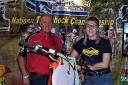 Askam's Darren Hudson with daughter Cloe on the Twin Shock motocross stand