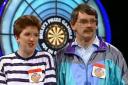Lynne and Ken Little pictured on the Bullseye set.                              Photo: CHALLENGE