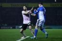 Barrow's Oliver Banks battles for possession with Elliot Anderson of Bristol Rovers. Pictures: Kieran Riley | MI News