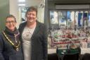 Town Mayor Simone Faulkner with the CEO of MNC Angela Dixon and tombola.