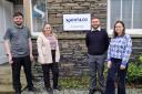 (L-R) The new apprentices at Saint & Co's Ambleside office, Jim Quinn, Nadine Harris, Ross Huck, and Olena Talailo