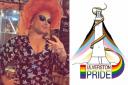 (left to right) Miss Patty Dale and Ulverston Pride Festival logo.