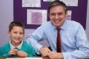 MP John Woodcock helped out as a classroom assistant, teaching numeracy to children at  Greengate Infant and Nursery School