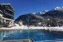 
Undated photo of Abi Jackson enjoying the large heated outdoor pool at Astoria Resort in Seefeld, Austria. See PA Feature TRAVEL Austria. Picture credit should read: Abi Jackson/PA. WARNING: This picture must only be used to accompany PA Feature TRAVEL A