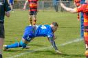 Ben Garner scores a try for Barrow Island against Shaw Cross Picture: Col Brannon