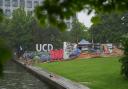 An encampment protest over the Gaza conflict on the grounds of University College Dublin (Niall Carson/PA)