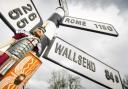 The Roman soldier puppet commissioned by Cartmell Shepherd Solicitors to mark the 1900th anniversary of Hadrian’s Wall at Bowness-on-Solway on the Solway coast, Cumbria.