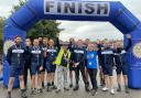 Ørsted cyclists and fundraisers at the Tour de Furness finish line