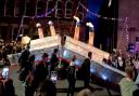 A lantern in the shape of the Titanic at Ulverston Lantern Festival
