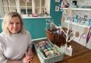 Amanda Kavanagh at her Ulverston shop Beadology with some of her handmade goods
