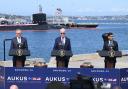 (left to right) Prime Minister of Australia Anthony Albanese, US President Joe Biden and Prime Minister Rishi Sunak during a meeting at Point Loma naval base in San Diego, US, to discuss the procurement of nuclear-powered submarines under a pact between