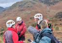 The mountain rescue team members being recorded by BBC Radio 4