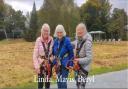 Linda, Mavis and Beryl set a new record on the adventure park for being the oldest trio to brave the zip line.