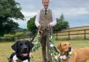 Nigel Oldroyd, co-founder of Dapper Dog Weddings, pictured with Bonnie and Buddy