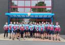 The cyclists before leaving Turf Moor