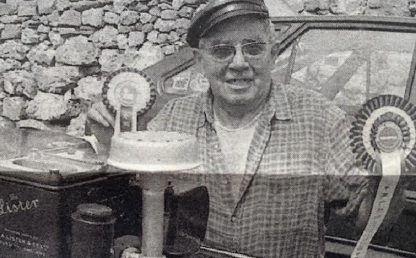 PRIZES: Robert Fenton with his Lister Barn Engine at North Lonsdale Show in 2000