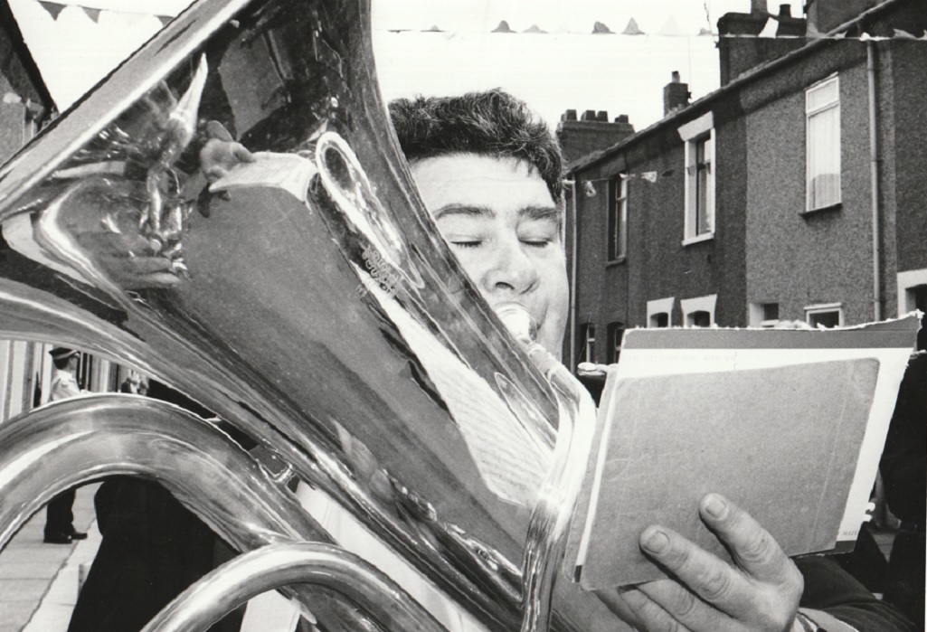 MUSIC: An Askam Town Band member playing during the parade at Askam and Ireleth Carnival in 1995