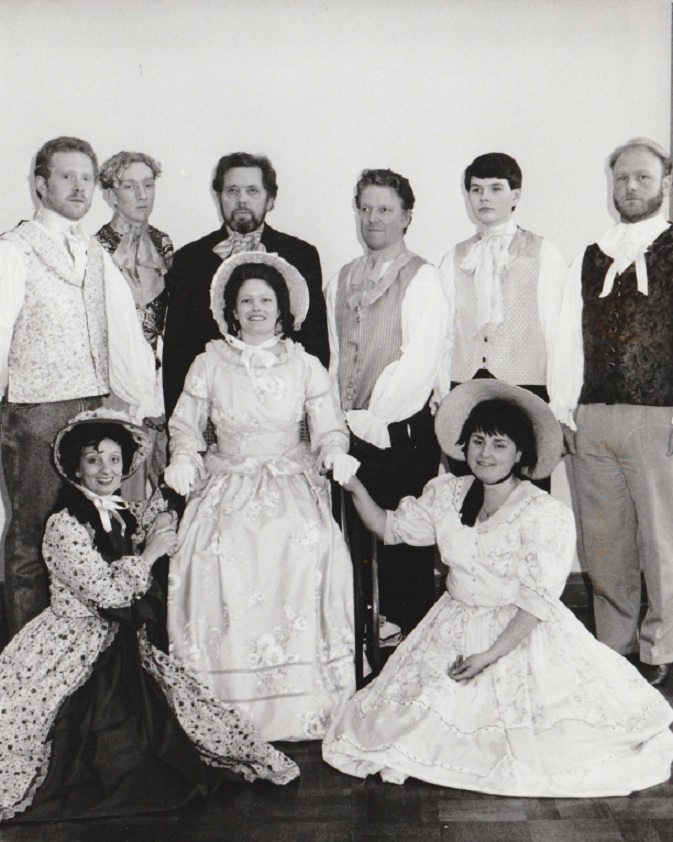 MUSICAL: Some of the cast of Abbey Musical Society’s production of Robert and Elizabeth in 1991