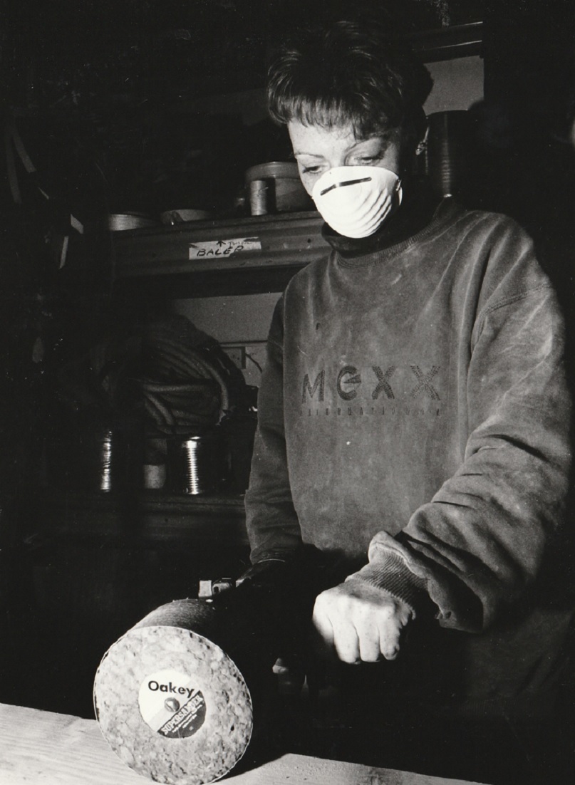 POWER: Viv Riley sanding shelves during a women’s power tools course at Welfare State International in 1995