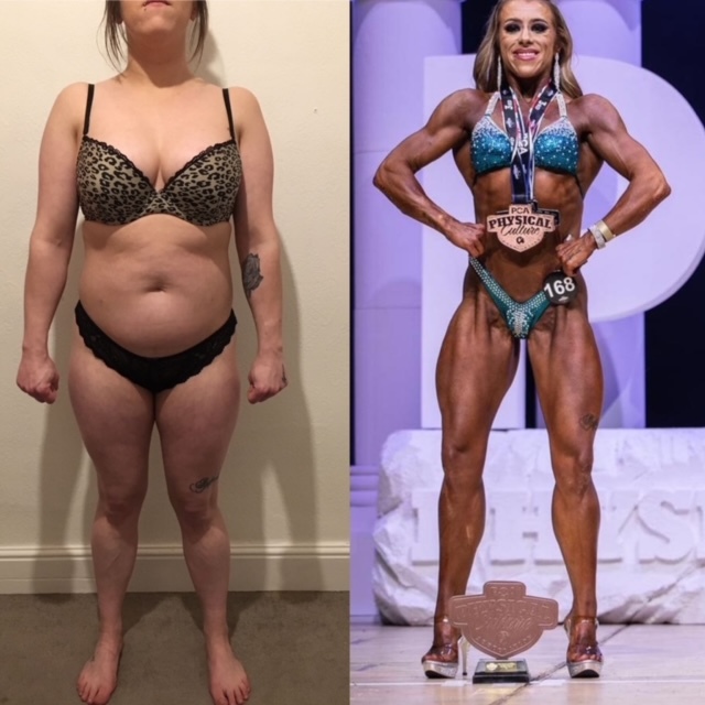 FITNESS: Becka before and after she began bodybuilding 