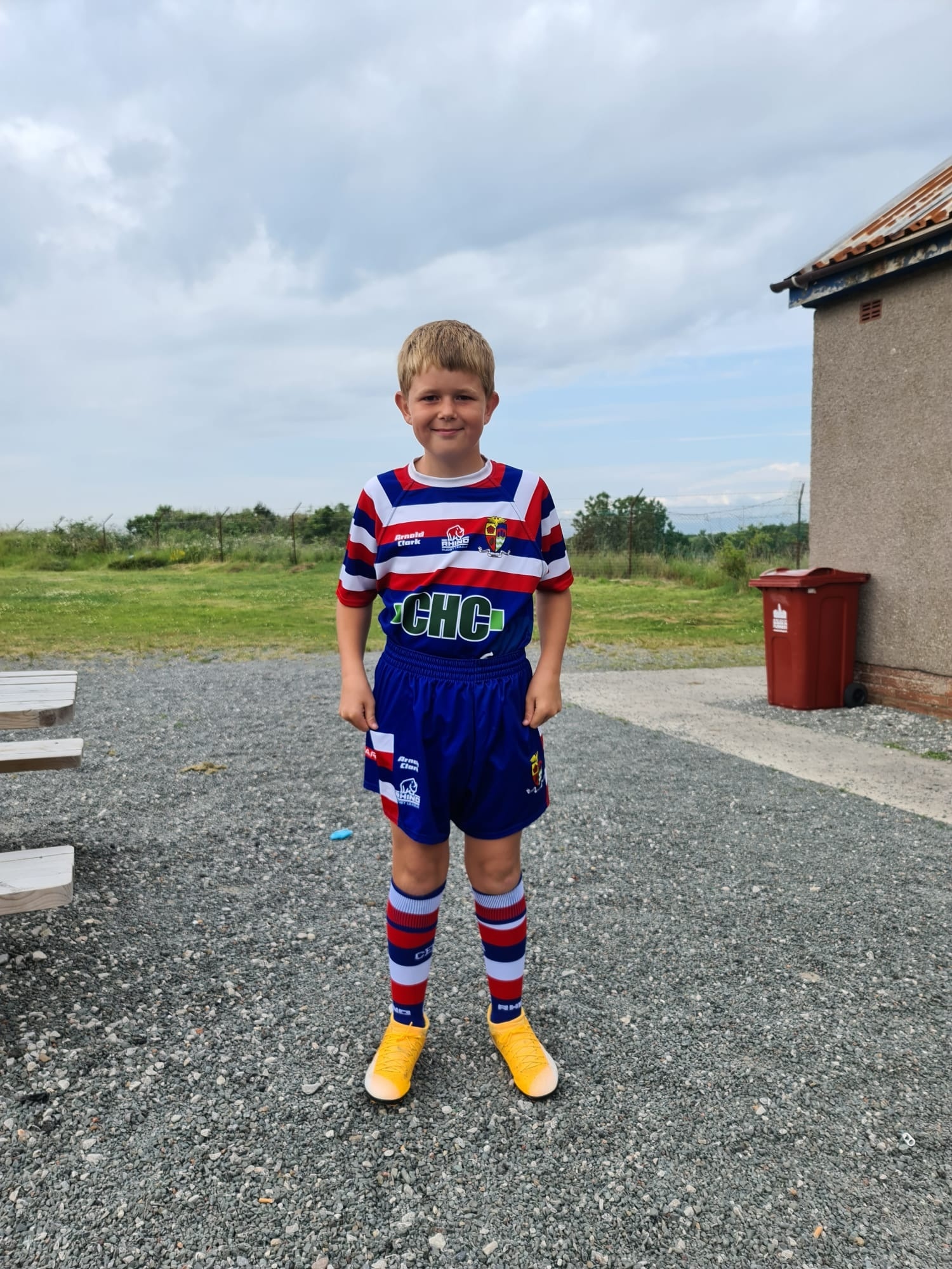 FIGHTER: Harley Anderson, 11, in his Walney Central kit