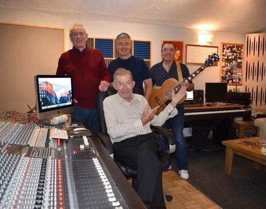 RECORD: Dave McGerty, Dave Berry (seated), Dave Jr and Tom Tyson at The Music Farm Studio