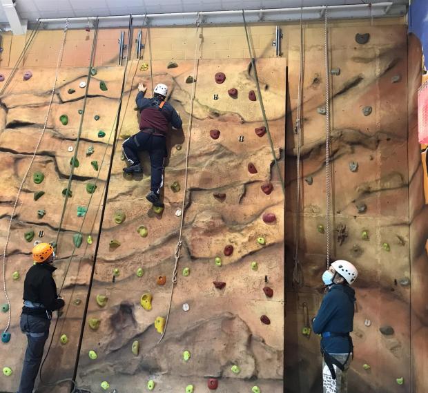 The Mail: Group climbing at Calvert Trust 