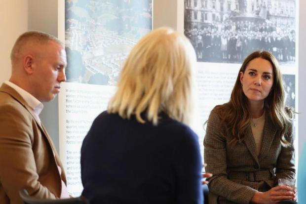 The Mail: ROYAL: The Duchess of Cambridge met relatives of the Windermere Children and television personality Robert Rinder during a visit to the Jetty Museum in Bowness where she heard about Lake District Holocaust project