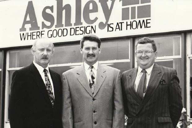 An Ashley and Rock design engineer won a national management award in 1994. Pictured, from left, are John Carr, personnel manager; Ray Dent, design engineer; and Stewart Earle, course tutor at Furness College
