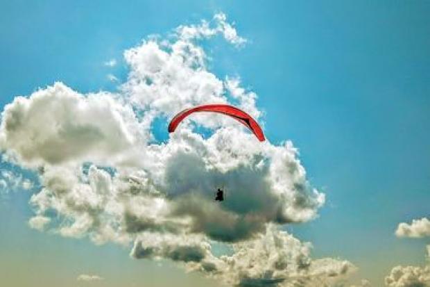 Paraglider above Nab Scar near Grasmere taken by Mail Camera Club member Karl Hillman