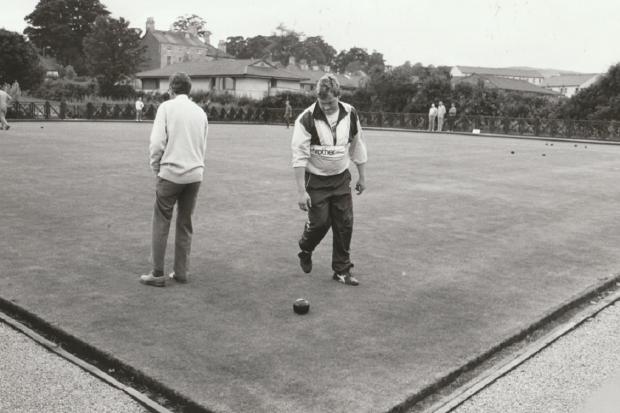 Players on the new bowling green at the Ulverston leisure complex in Priory Road in 1990