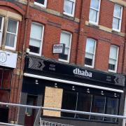 Dhaba restaurant had it’s window smashed