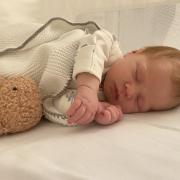 SLEEPY: Florence Clementine Mary McMullan was born on January 11 to loving parents Helena and Mark Corbridge. Weighing 8lb