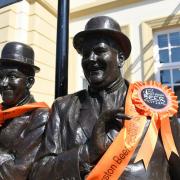 Previous festivals have seen the Laurel and Hardy statue decorated in characteristic orange