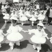 Capo De Monte Babes from the C Hart and D Kennedy School of Dance join the parade during Haverigg Gala in 1995