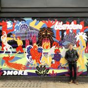 The artist was commissioned to create murals along Portland Walk