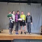 The winning ladies team with local MP Tim Farron