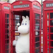 Moomintroll in London - the characters are from a successful book and TV series
