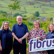 (l-r) Emma Gavin, Fibrus Senior Trading Manager, Maxine and Keith Brown, Libby Bateman, Fibrus External Stakeholder Manager