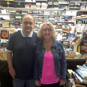 Ian and Sylvia  at Barrow Market Hall's book store